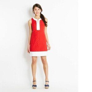 Vineyard Vines Red White Mini Dress 4 Small Jacquard